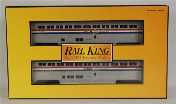 MTH RAIL KING AMTRAK TRAIN CAR SET.               