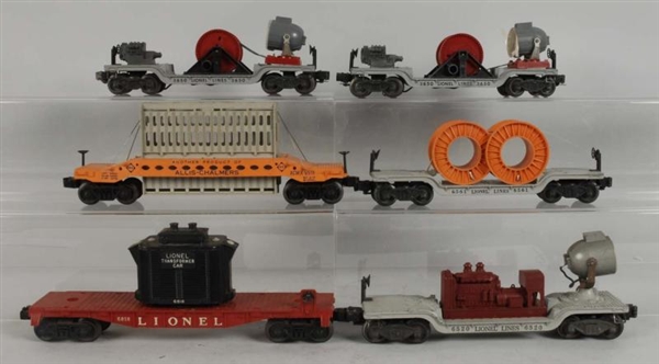 LOT OF 6: LIONEL POST-WAR SPECIALTY TRAIN CARS.   