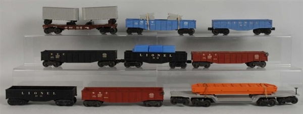 LOT OF 9: LIONEL POST-WAR ROLLING STOCK CARS      