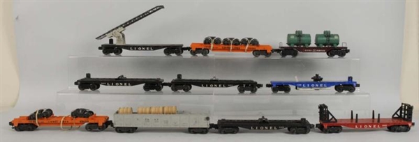 LOT OF 10: LIONEL POST-WAR ROLLING STOCK CARS.    