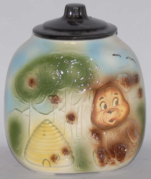 AMERICAN BISQUE BEAR FLASHER COOKIE JAR.          