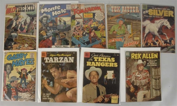 LOT OF 9: WESTERN THEMED COMIC BOOKS.             