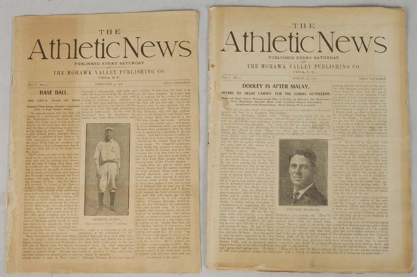 LOT OF 2: EARLY EDITIONS OF THE ATHLETIC NEWS.    