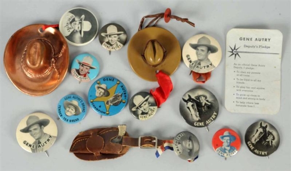 LOT OF 12: GENE AUTRY PIN BACK BUTTONS.           