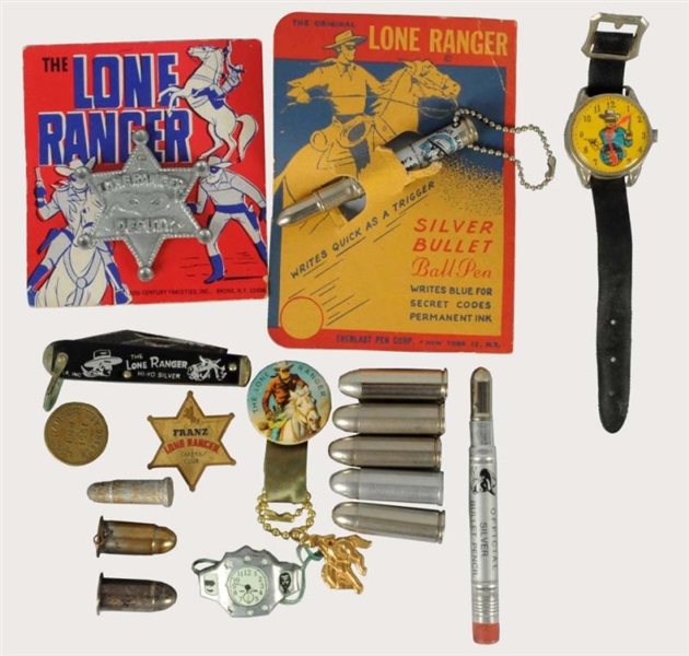 LOT OF ASSORTED LONE RANGER PIECES.               
