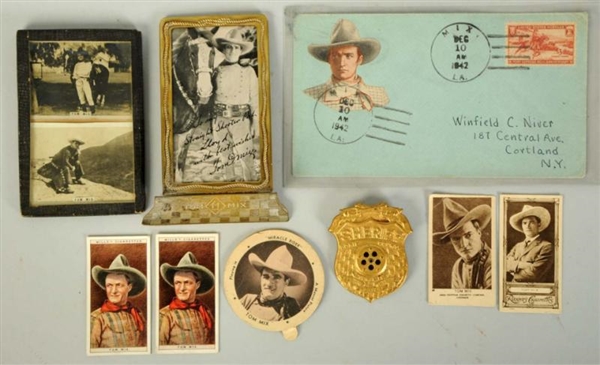 LOT OF 9: TOM MIX ITEMS.                          