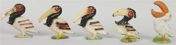 LOT OF 5: TOUCAN & PELICAN FIGURAL BOTTLE OPENERS 