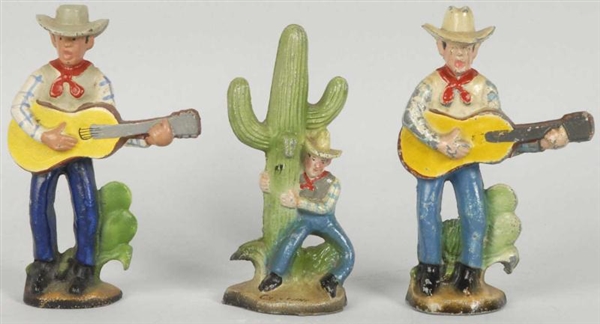 LOT OF 3: COWBOY  FIGURAL BOTTLE OPENERS.         