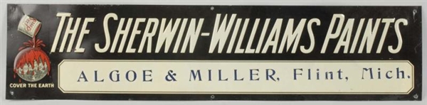 SHERWIN WILLIAMS EMBOSSED TIN SIGN.               