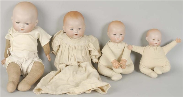 LOT OF 4: ANTIQUE GERMAN BISQUE BABIES.           