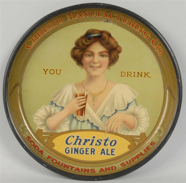 CHRISTO GINGER ALE SERVING TRAY.                  