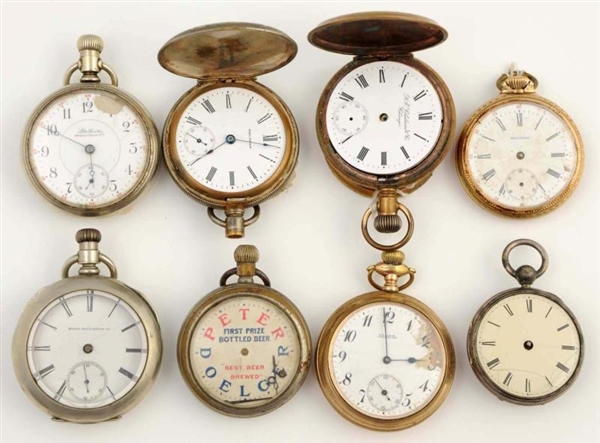 LOT OF 8: POCKET WATCHES.                         