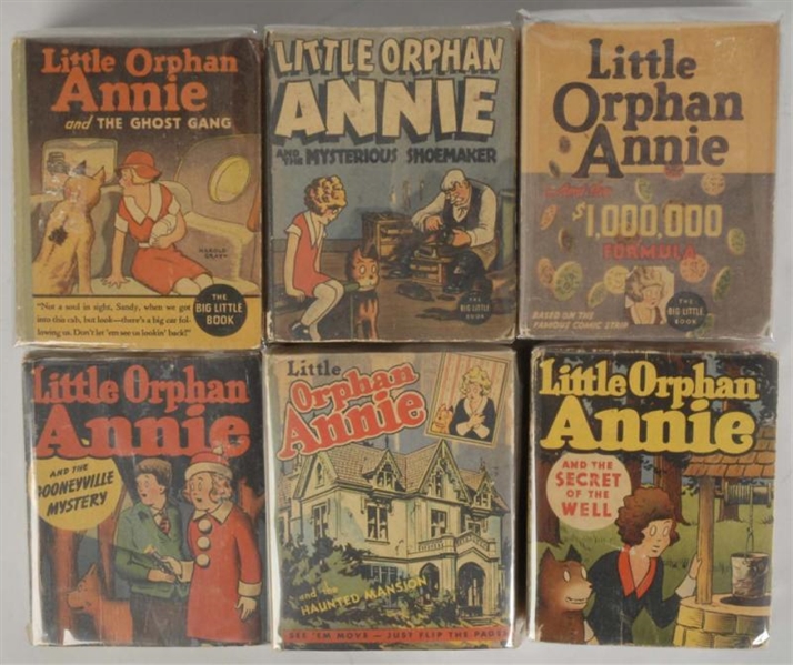 LOT OF 6: LITTLE ORPHAN ANNIE BIG LITTLE BOOKS.   