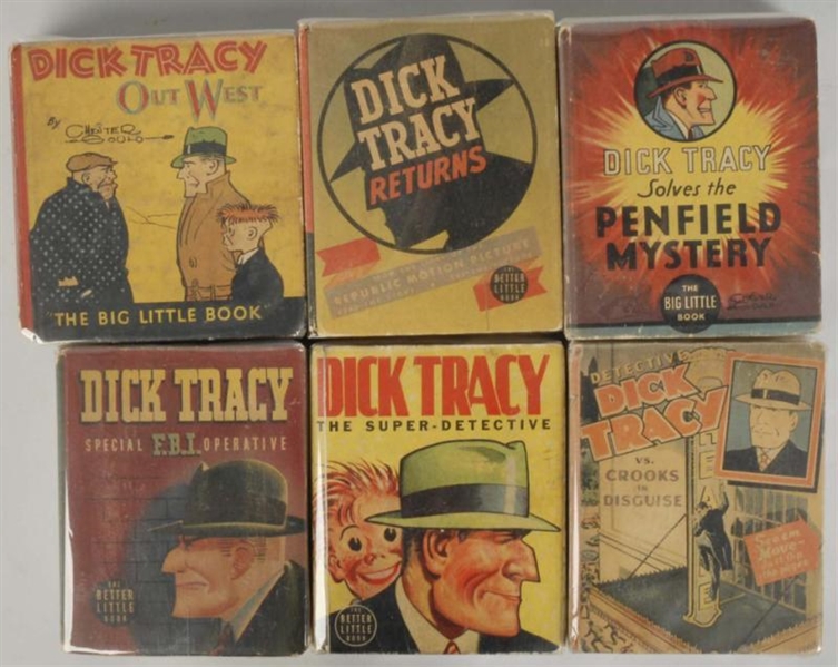 LOT OF 6: DICK TRACY BIG LITTLE BOOKS.            