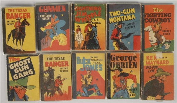 LOT OF 10: WESTERN THEMED WHITMAN PENNY BOOKS.    