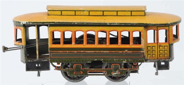 TIN LITHO WIND-UP TRACK TROLLEY.                  
