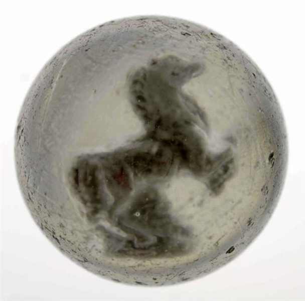 REARING HORSE SULPHIDE MARBLE.                    