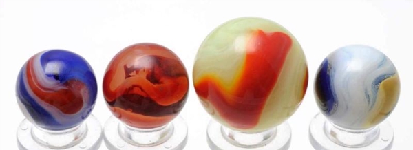 LOT OF 4: AKRO AGATE MARBLES.                     