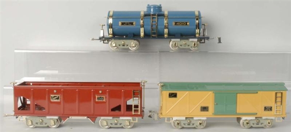 LOT OF 3: MTH AMERICAN FLYER TYPE FREIGHT CARS.   