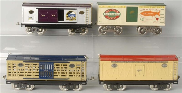 LOT OF 4: MTH FREIGHT TRAIN CARS.                 
