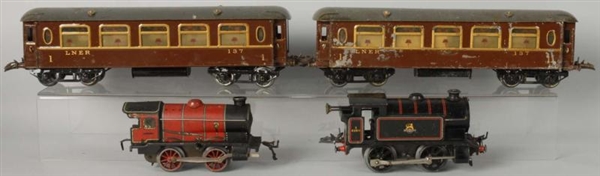LOT OF 4: HORNBY O-GAUGE TRAIN ITEMS.             