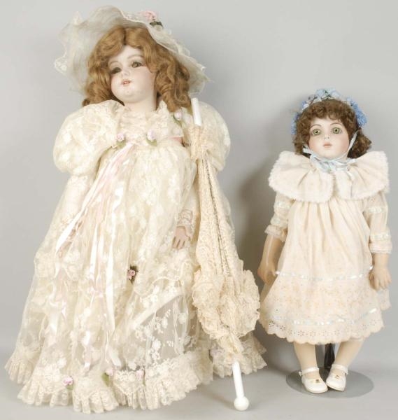 LOT OF 2: REPRO ARTIST BISQUE DOLLS.              