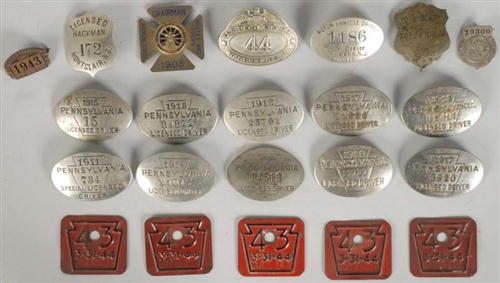 Lot Detail - LOT OF ASSORTED METAL DRIVERS TAGS.