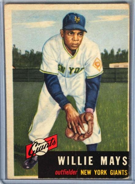 NO. 244 1953 TOPPS WILLIE MAYS CARD.              