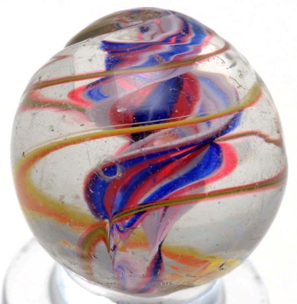 TIGHTLY TWISTED DOUBLE RIBBON SWIRL MARBLE.       