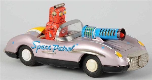 TIN LITHO SPACE PATROL ROBOT IN MERCEDES.         