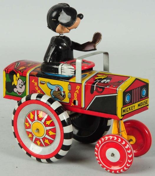TIN LINEMAR MICKEY MOUSE DIPSY AUTO WIND-UP TOY.  