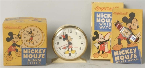 LOT OF 2: INGERSOLL MICKEY MOUSE DISNEY ITEMS.    