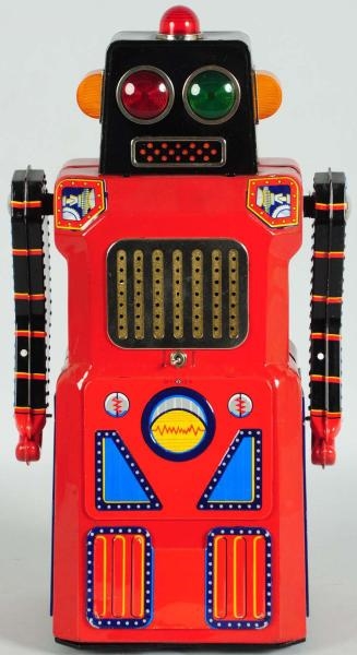 TIN BATTERY-OPERATED GANG OF FIVE SONIC ROBOT.    