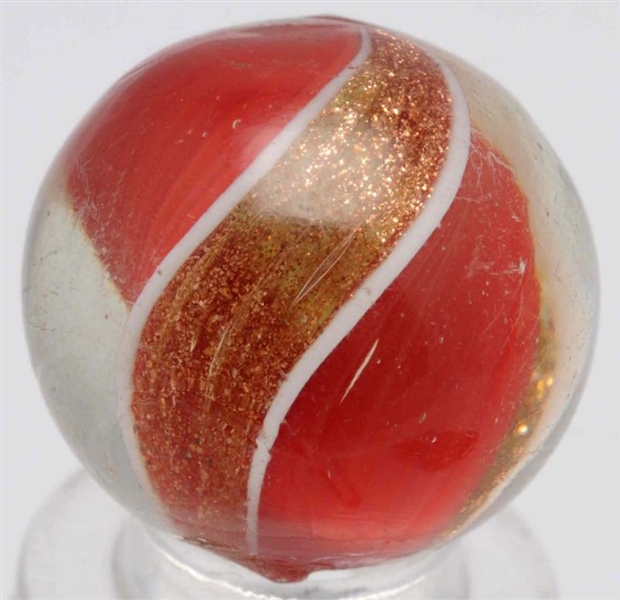 CARDINAL RED RIBBON LUTZ MARBLE.                  