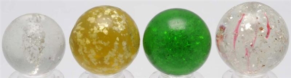 LOT OF 4: UNUSUAL MICA MARBLES.                   