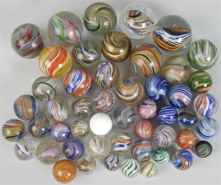 LOT OF ASSORTED HANDMADE MARBLES.                 