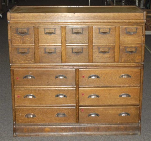 OAK APOTHECARY CABINET.                           