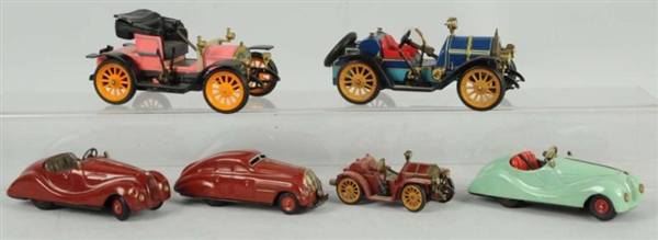 LOT OF 6: SCHUCO WIND-UP AUTOMOBILE TOYS.         