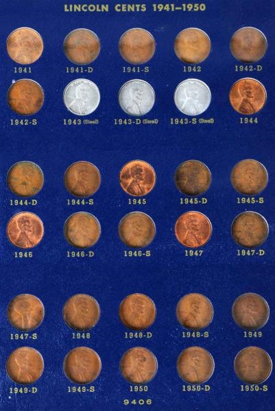 1941 - 1976 LINCOLN CENTS.                        