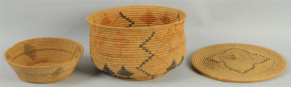 LOT OF 2: WOVEN INDIAN BASKETS.                   