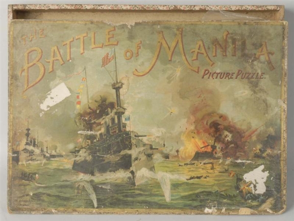 WOODEN "BATTLE WITH THE MAINE" BOXED PUZZLE.      