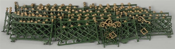 GREEN CAST IRON CHRISTMAS TREE FENCING.           