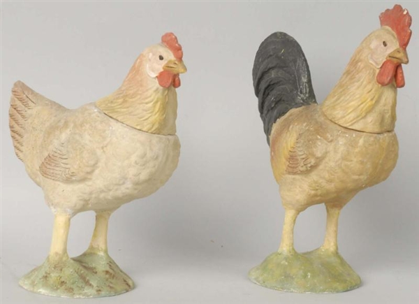 LOT OF 2: ROOSTER CANDY CONTAINERS.               
