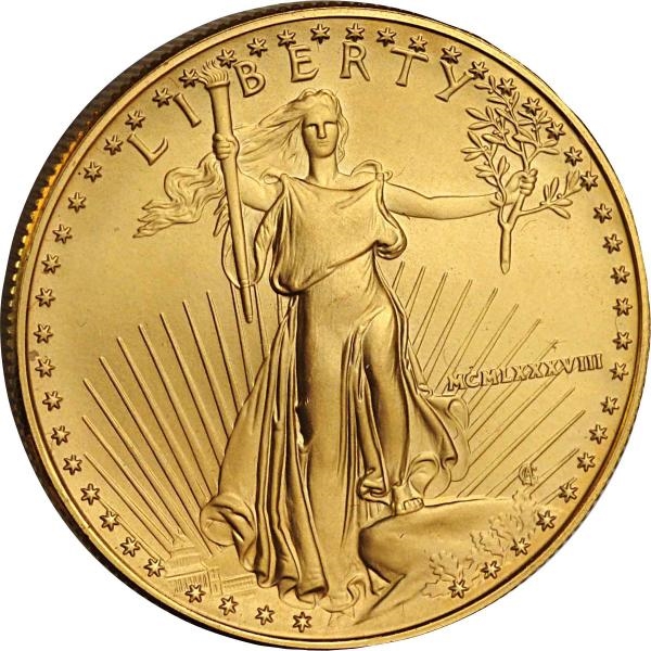 1988 $50 GOLD EAGLE.                              