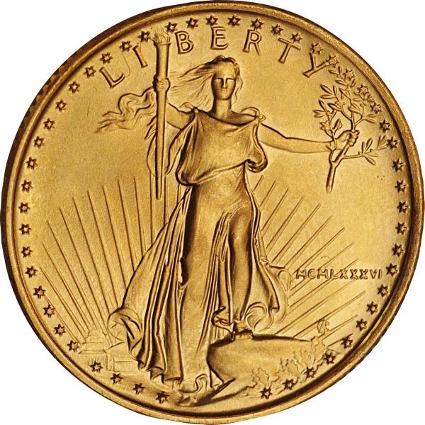 1986 $10 GOLD EAGLE.                              
