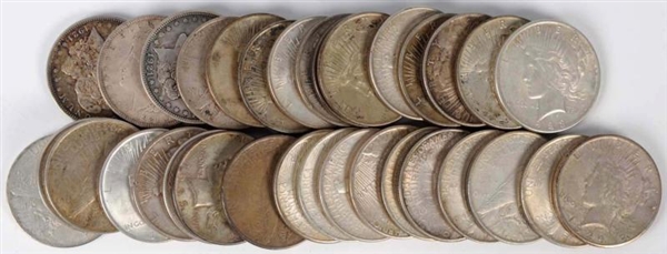 LOT OF 34: SILVER DOLLARS.                        