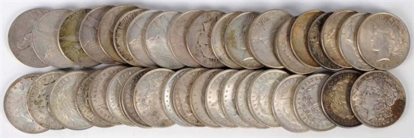 LOT OF 40: SILVER DOLLARS.                        