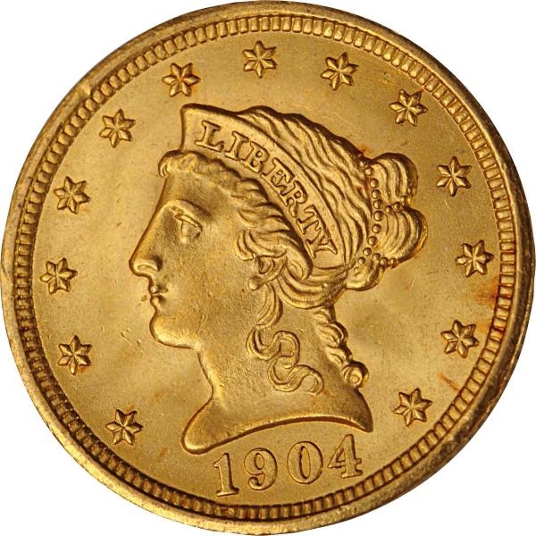 1904 $2-1/2 GOLD LIBERTY COIN.                    
