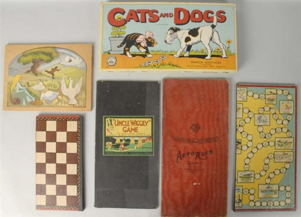 LOT OF 6: GAME BOARDS & PUZZLES.                  