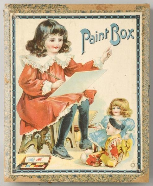 GERMAN PAINT BOX WITH PAPER LITHO DECORATION.     